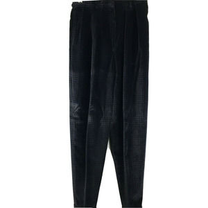 VTG Keaton Chase Pants Womens Sz 8 Black Blue Plaid Classic‎ Velvet Trouser